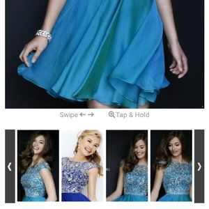 New Sherri Hill Peacock Cocktail, Size 6